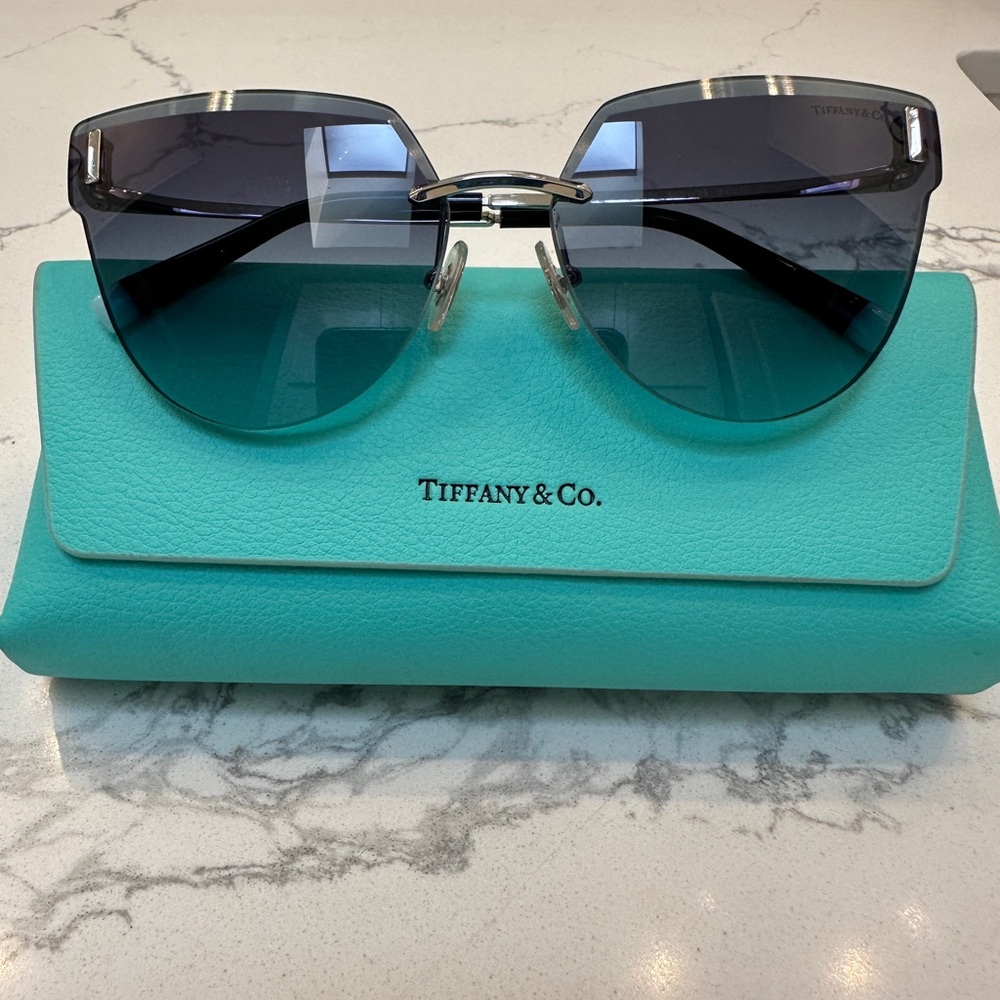 Tiffany & Co. Black Sunglasses with Silver Accents